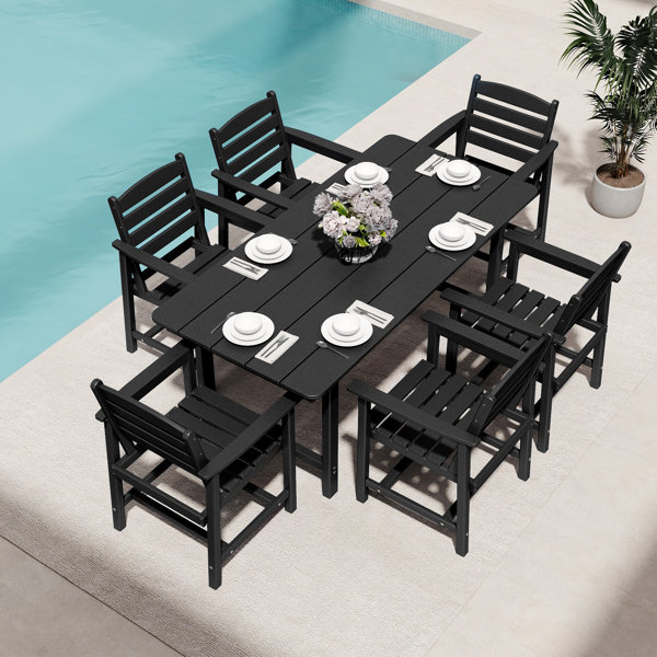 Red Barrel Studio?? 6 Person Rectangular Outdoor Dining Set with 6